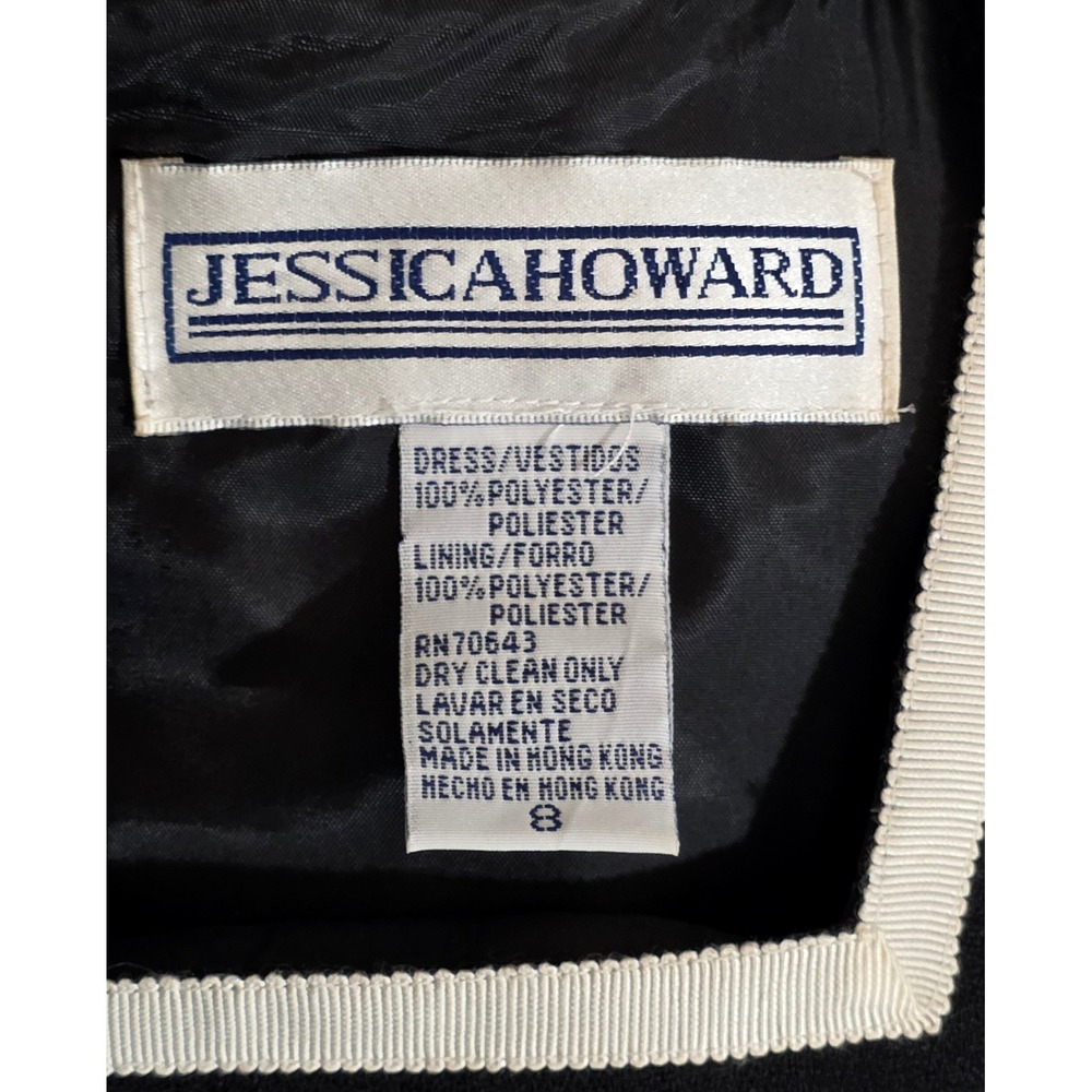 Jessica Howard Skirt Set Womens 8 Black Excellent Nautical Tunic Maxi Vintage - Picture 12 of 13